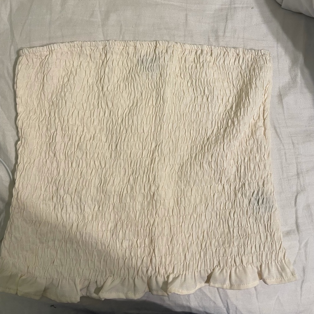White linen tube top